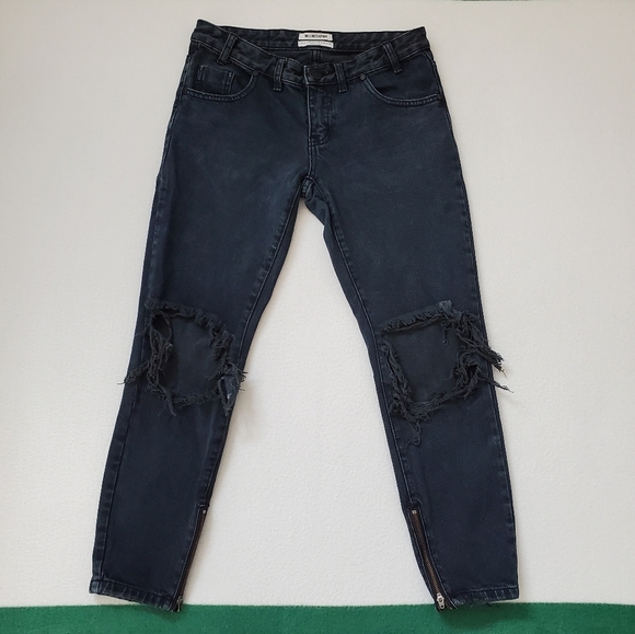 One Teaspoon Black Freebirds Distressed Jeans Size 25 - Picture 3 of 13